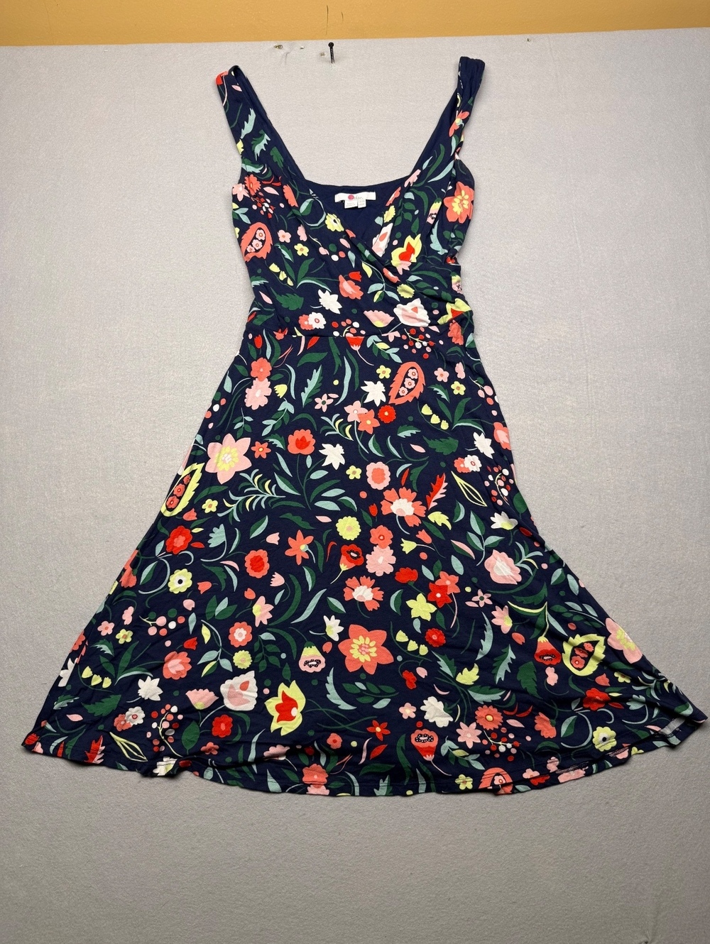 Boden Floral Dress Women Regular 12 Navy Casual